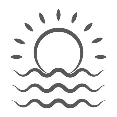 Gündoğumu simgesinin modaya uygun tasarımı, düzenlenebilir vektör 