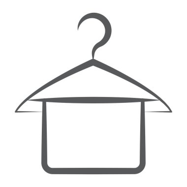 Satır vektör tasarımında askı havlusu simgesi.