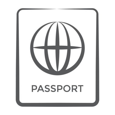 Pasaport simgesi trend doğrusal biçiminde 