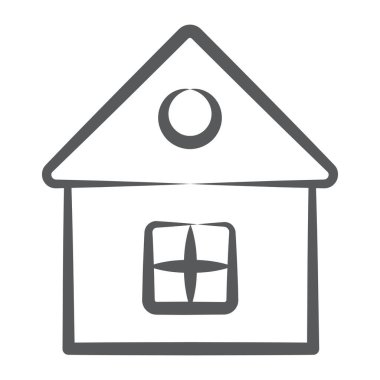 Satır vektöründe güzel bir tasarım evi simgesi 