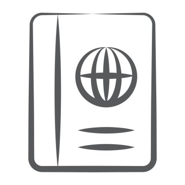 Pasaport simgesi trend doğrusal biçiminde 