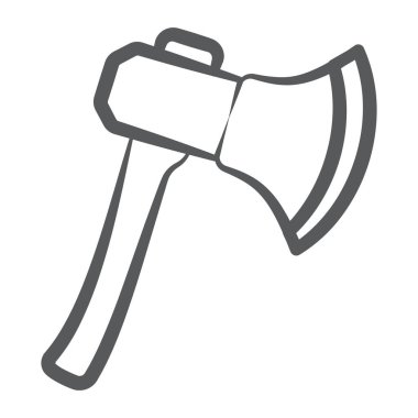 Ahşap kesme aracı, satır biçiminde balta simgesi 