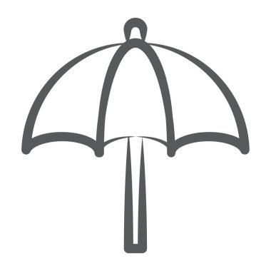 Plaj şemsiyesi simgesi, güneşlik ya da yağmur koruma aygıtı 