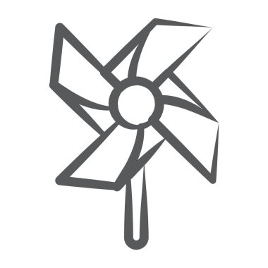 Çocuk oyuncağı, fırıldak simgesi tasarımı çizgisi 