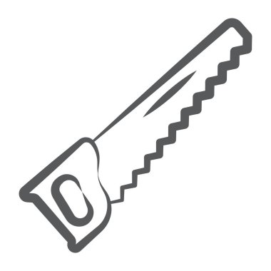 Bir marangozluk aracı, fırça darbesi stili testerenin simgesi 