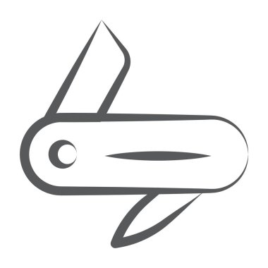 Satır dizaynında katlanabilir çakı simgesi