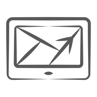 Mobil navigasyon simgesinin satır vektör tasarımı