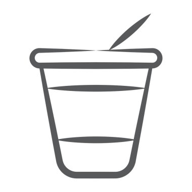 Yoğurt simgesinin satır vektörü 