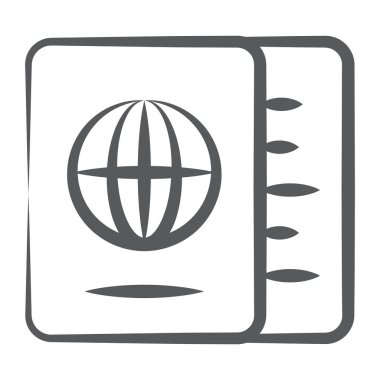 Pasaport simgesi trend doğrusal biçiminde 