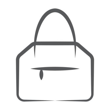 Satır vektöründe el çantası simgesi olan küçük bir çanta