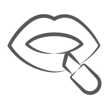 Dudak parlatıcısı simgesi, ruj sürme vektörü 