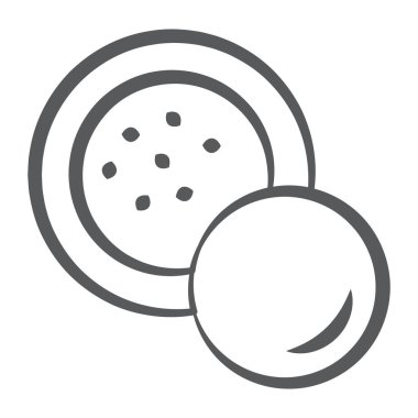 Kompakt toz çizgisi simgesi tasarımı, bayanlar kozmetik aksesuar 