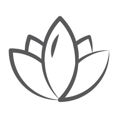 Nilüfer çiçeğinin şirin tasarım simgesi, düzenlenebilir vektör 