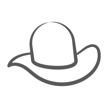 Bir baş örtülü aksesuar, satır dizaynında yaz şapkası simgesi 