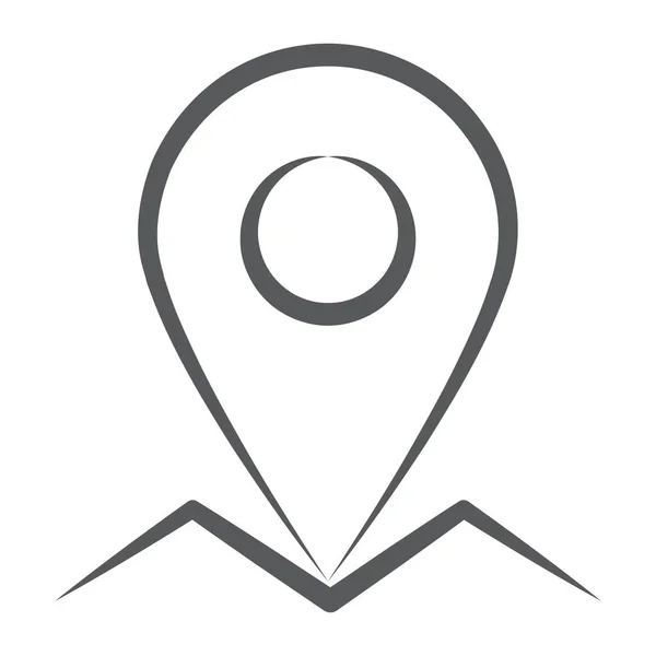 Ícone Ponteiro Localização Marcador Mapa Estilo Editável —  Vetores de Stock