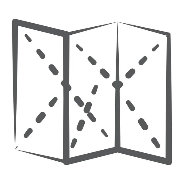 Linienvektor Der Kartennavigation Dreifaches Kartensymbol — Stockvektor