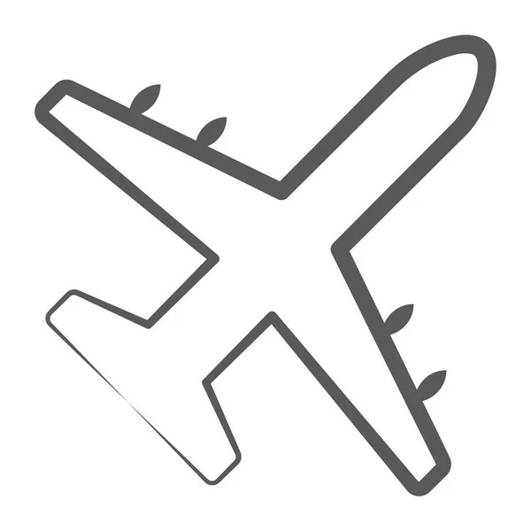 Icône Avion Dans Style Ligne Vecteur Vol — Image vectorielle