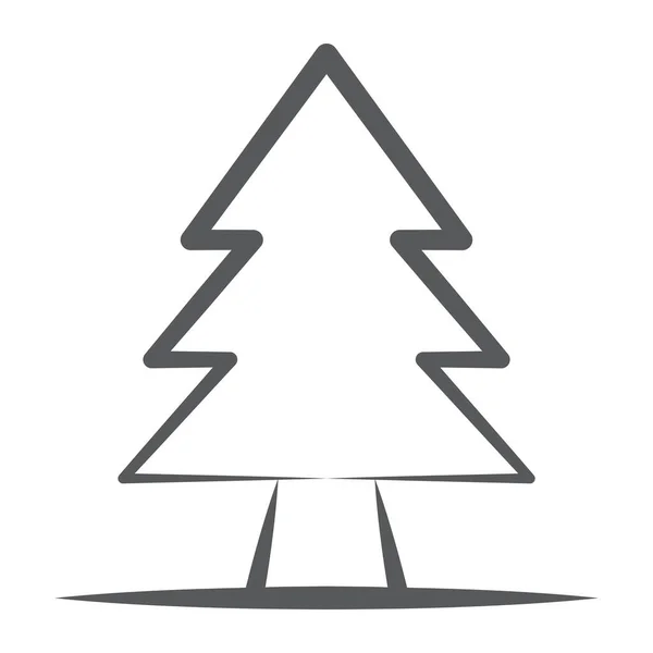 Αειθαλές Εικονίδιο Δέντρο Γραμμή Στυλ Του Πεύκου Εικονίδιο Δέντρο — Διανυσματικό Αρχείο
