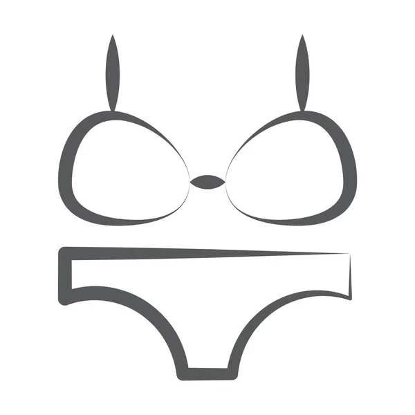 Bikini Ikone Linienstil Damen Unterwäsche — Stockvektor