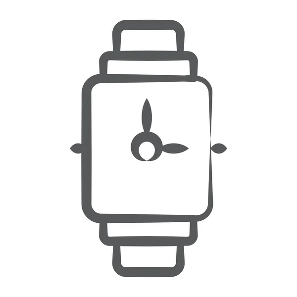 Muñeca Icono Del Reloj Diseño Línea Reloj Portátil — Vector de stock