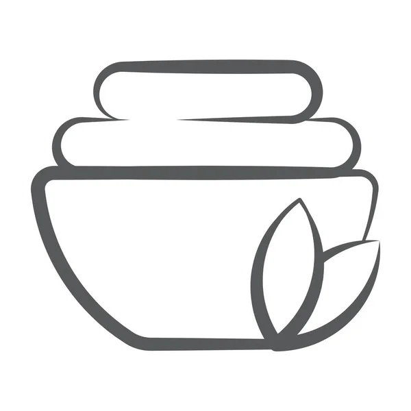 Beauty Crème Pot Vector Lijn Ontwerp — Stockvector