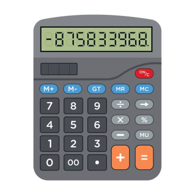 Düz tasarım ve bilimsel hesap makinesinde elektronik dijital hesap makinesi 