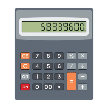 Düzenlenebilir düz tasarımda dijital matematik hesap makinesi simgesi 