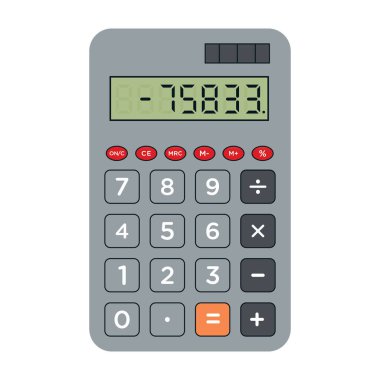Düzenlenebilir düz tasarımda dijital hesap makinesi simgesi 