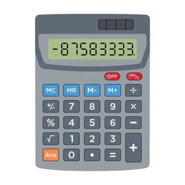Modern düz stil hesaplama calc simgesi, sayı kırıcı 