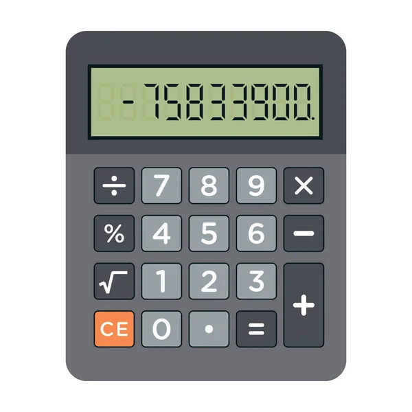 Diseño Máquina Agregadora Icono Plano Calc Electrónico — Vector de stock