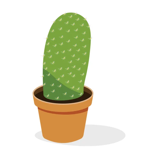 Planta Cactus Bola Icono Plano Decoración Planta Interior — Vector de stock