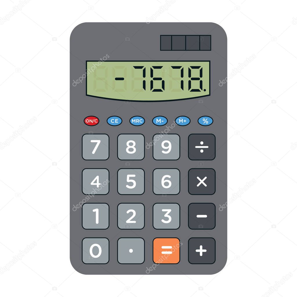 Digital calculator icon in editable flat design 