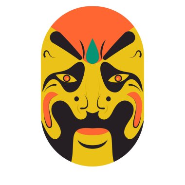 Neşeli maskenin havalı renkli bir vektörü