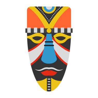 Düz bir Woyo maskesi rengarenk tasarım vektörü 