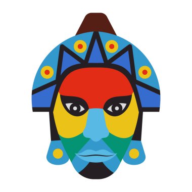 Trendy flat design of african tribal mask  clipart