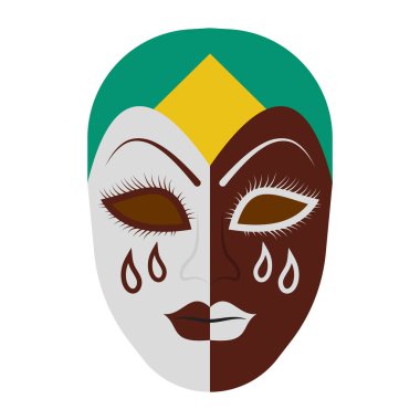 A traditional tribal face mask vector, symbol of spirituality  clipart