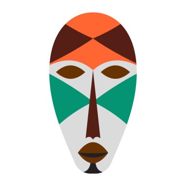 Geleneksel bir kabile yüz maskesi vektörü, ruhaniliğin sembolü. 