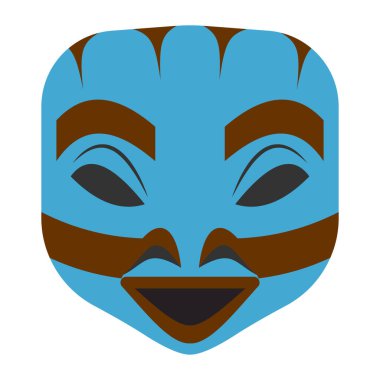 Afrika kabile maskesinin modaya uygun düz tasarımı 