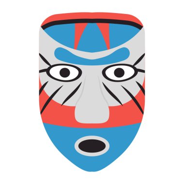 Geleneksel bir kabile yüz maskesi vektörü, ruhaniliğin sembolü. 