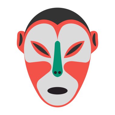 Trendy flat design of african tribal mask  clipart