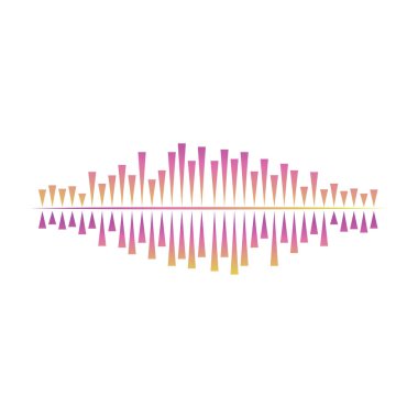 Ultrasonik dalga vektörü, trend düz tasarımda müzik sesi 