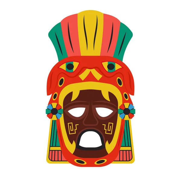 Płaska Konstrukcja Wektora Afrycznej Maski Plemiennej Maski Twarzy — Wektor stockowy