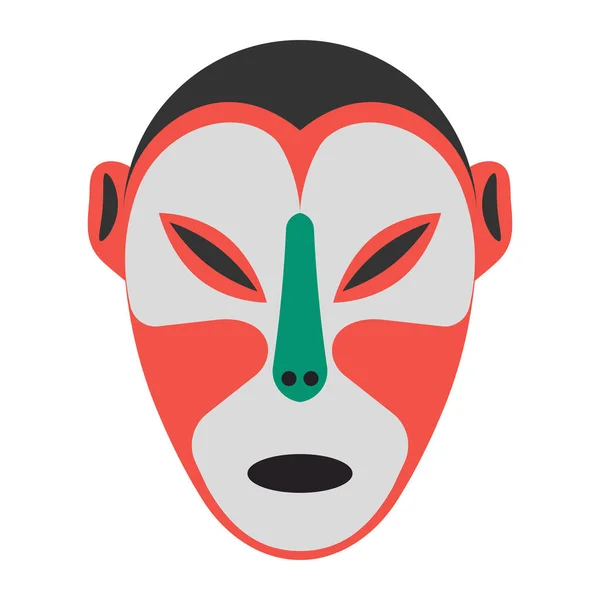 Trendy Flat Design African Tribal Mask — Stock Vector