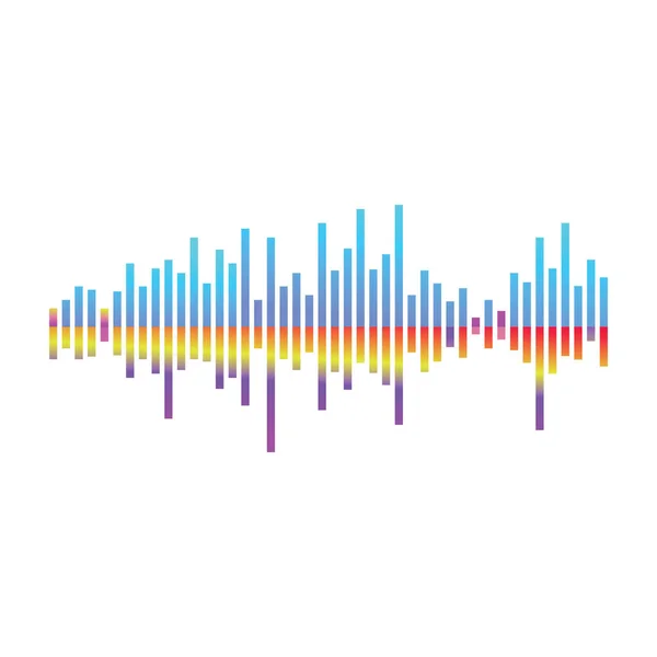 Flat Audio Waves Illustration Design Waves Concept — Stock Vector
