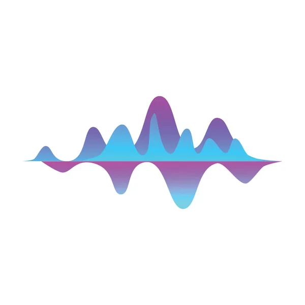 Flat Audio Waves Illustration Design Waves Concept — Stock Vector