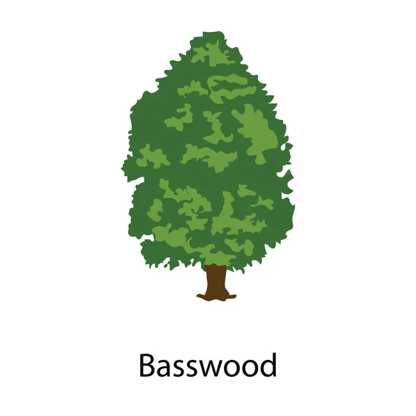 平面设计中的硬木树图标 低矮木矢量 — 图库矢量图片
