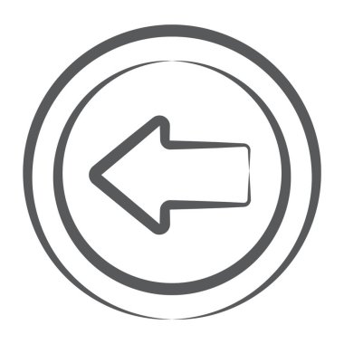 Fırça darbesi tarzında ters okun temel trend vektörü, sol ters 