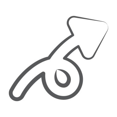 Dalga okunun simge biçimi, kıvrımlı ok 