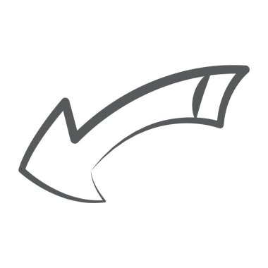 Sol bükme ok simgesi biçimi, eğri ok