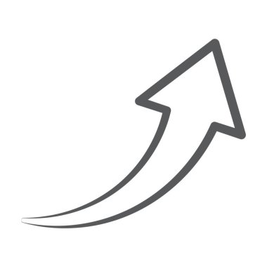 Modern satır biçiminde eğri ok 